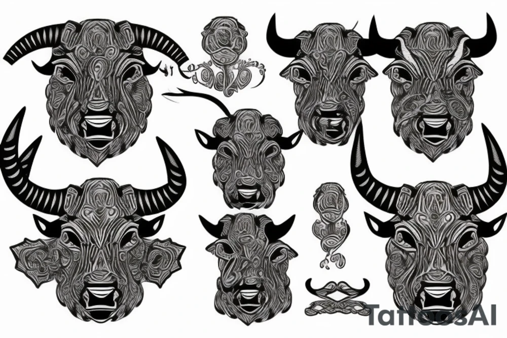 Bull head tattoo idea