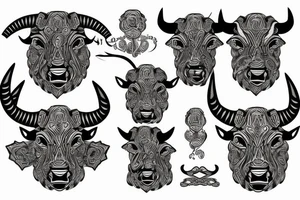 Bull head tattoo idea