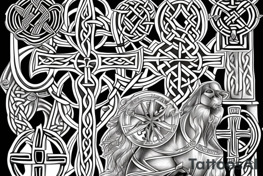 Celtic cross tattoo idea