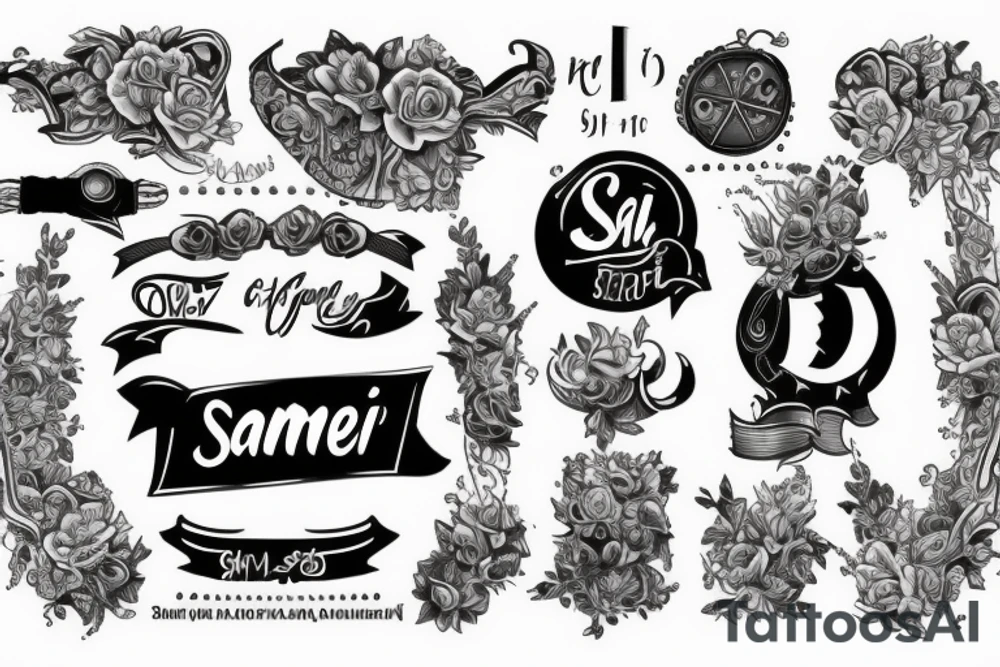 Name Samir in a really complicated way tattoo idea