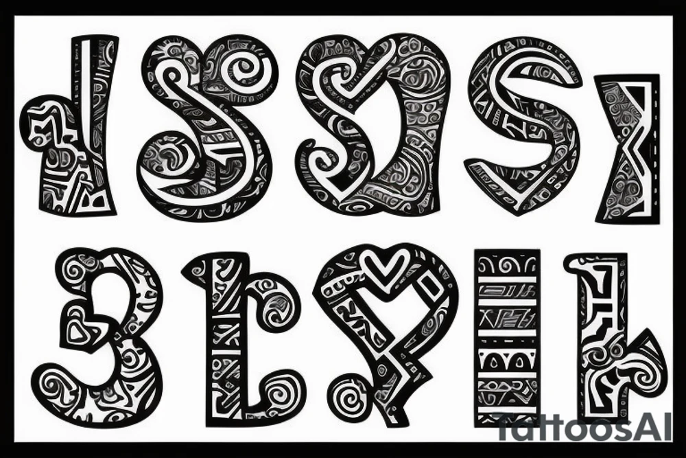 Letter S with hearts tattoo idea