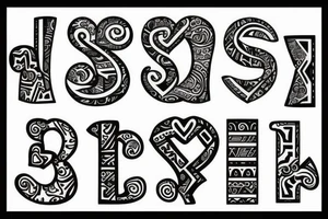 Letter S with hearts tattoo idea