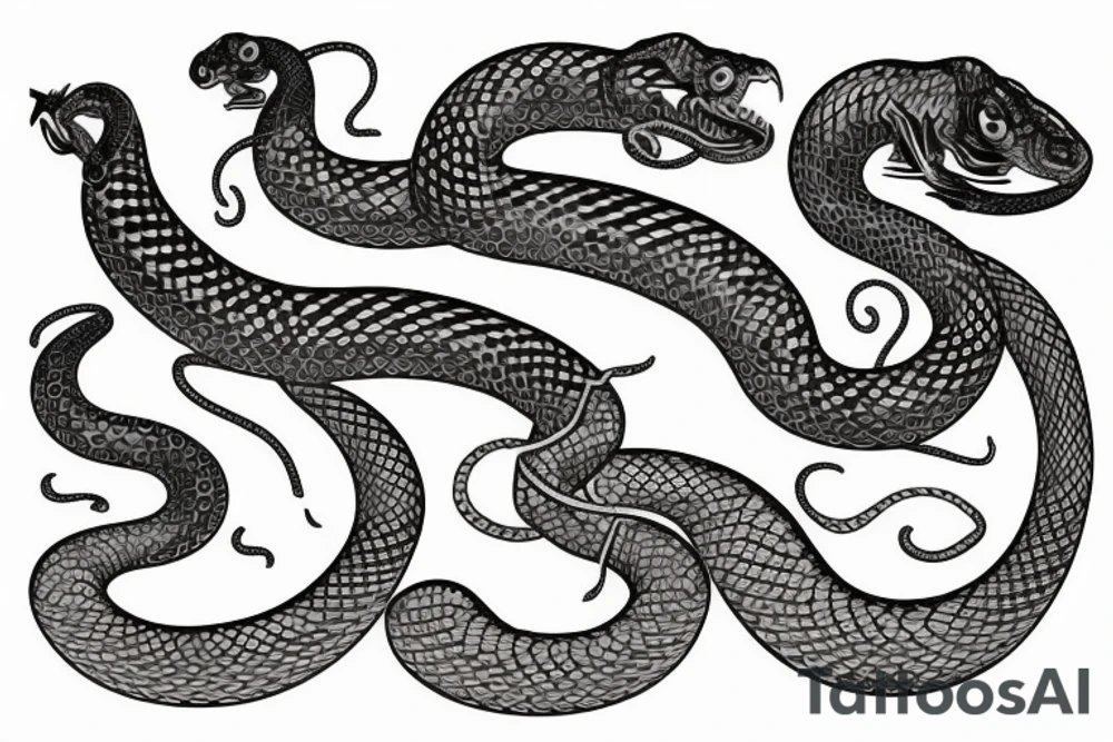 Serpent avec chrysanthèmes tattoo idea