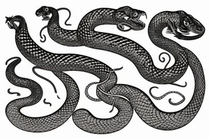 Serpent avec chrysanthèmes tattoo idea