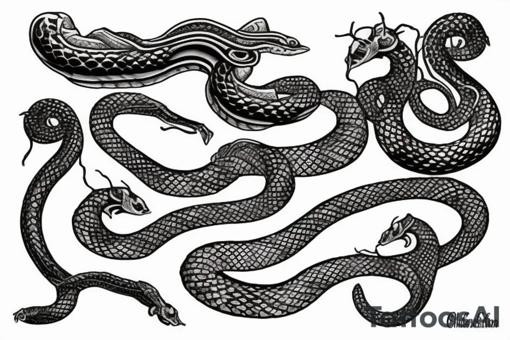 Serpent avec chrysanthèmes tattoo idea