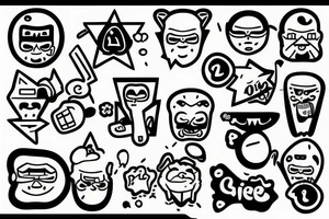 the words "rice power" written in cartoon style tattoo idea