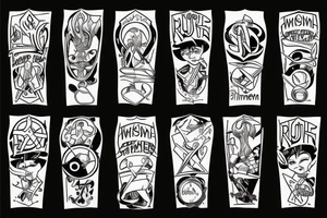 rune bike and swim triathlon tattoo idea