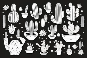 square, cactus, pot, little, dragon tattoo idea