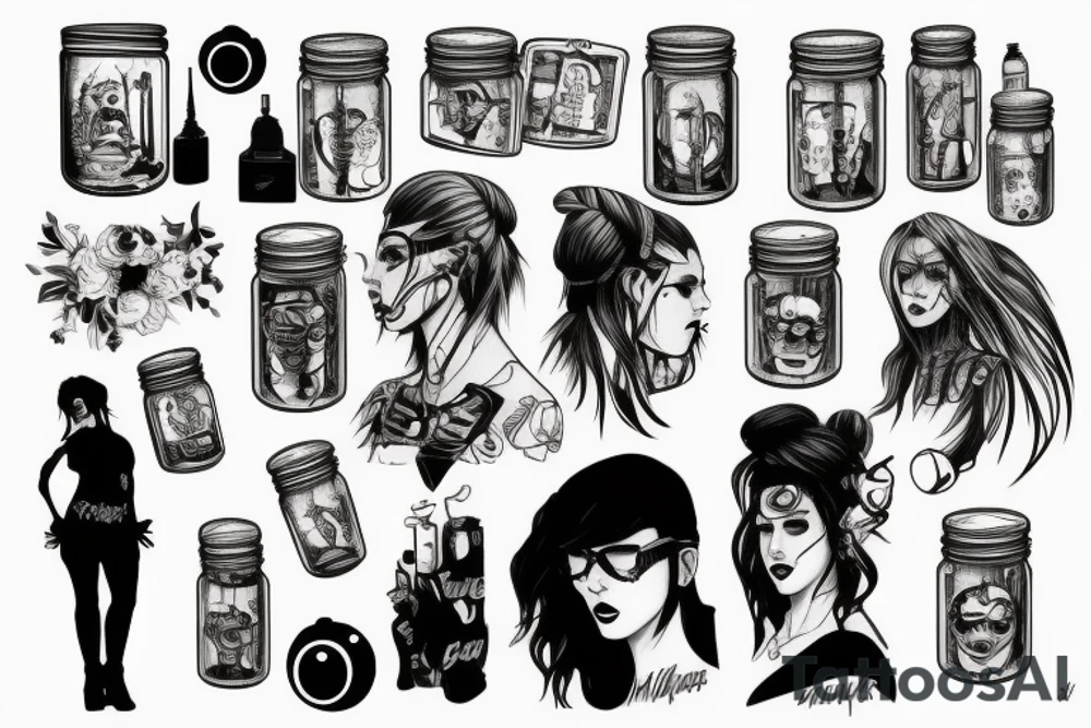 Lucy from Cyberpunk in a jar tattoo idea