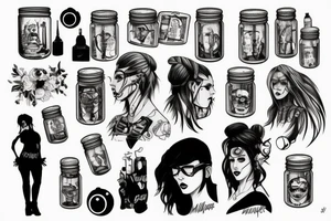 Lucy from Cyberpunk in a jar tattoo idea