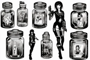 Lucy from Cyberpunk in a jar tattoo idea