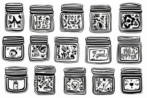 one little jar two medium jar and one big jar tattoo idea