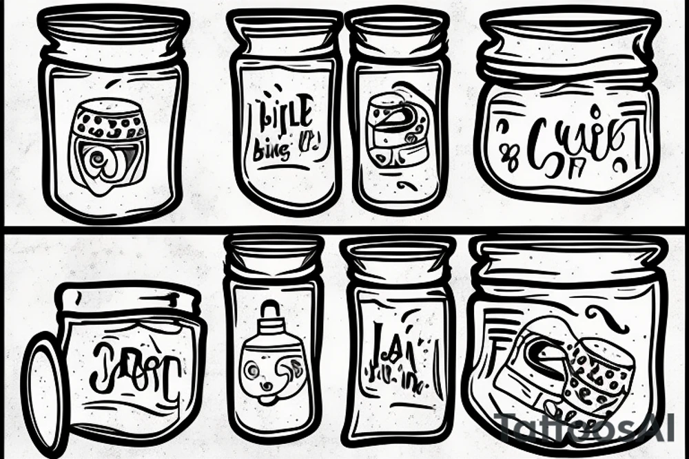 one little jar two medium jar and one big jar tattoo idea