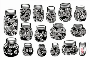 one little jar two medium jar and one big jar tattoo idea