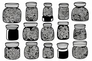 one little jar two medium jar and one big jar tattoo idea