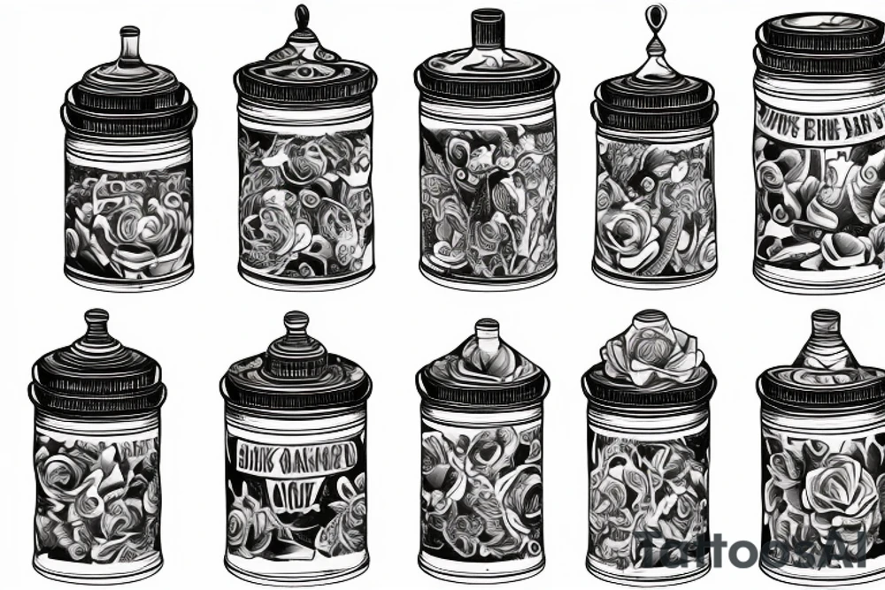 one little jar two medium jar and one big jar tattoo idea one little jar two medium jar and one big jar tattoo idea