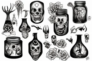 bones in a jar tattoo idea