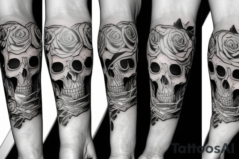 skull in a jar tattoo idea