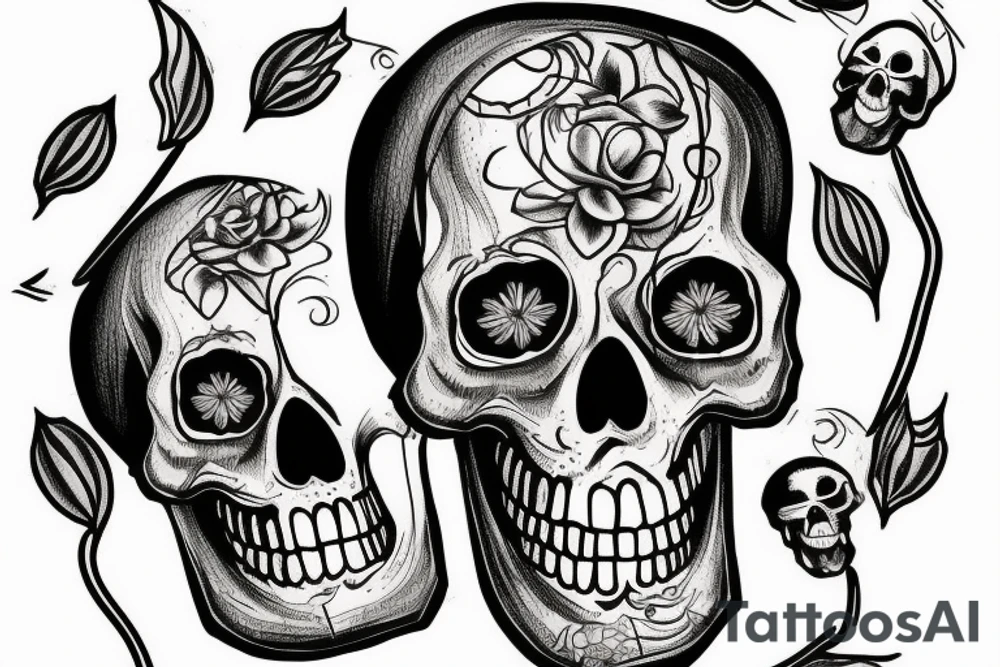skull in a jar tattoo idea