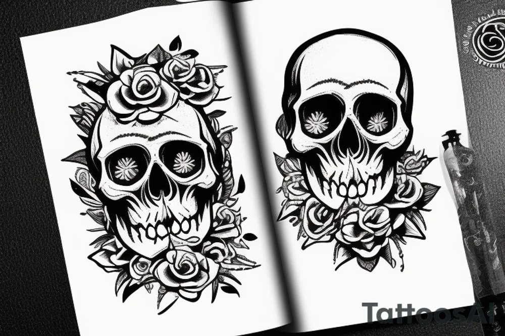 skull in a bottle tattoo idea