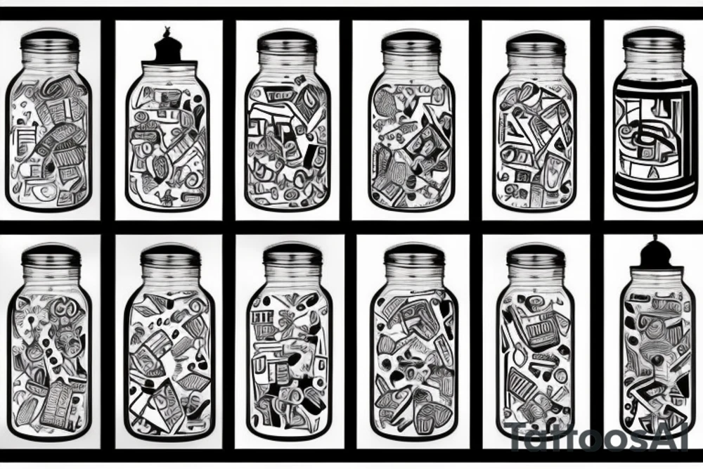 5 big jar tattoo idea