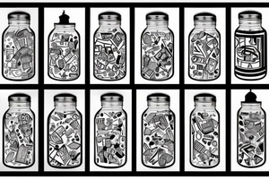 5 big jar tattoo idea