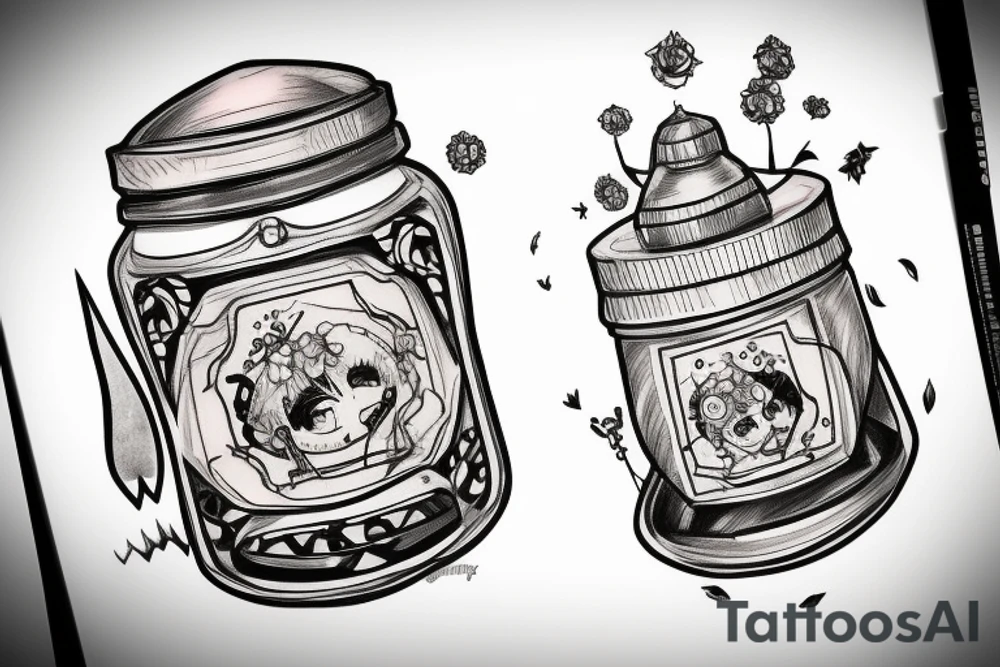 5 big jar tattoo idea