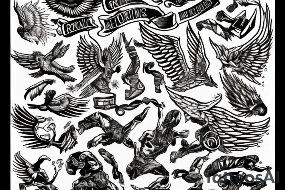 icarus, greec, falling, man, tattoo idea