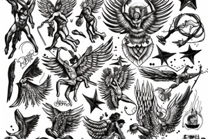 icarus, greec, falling, man, god tattoo idea