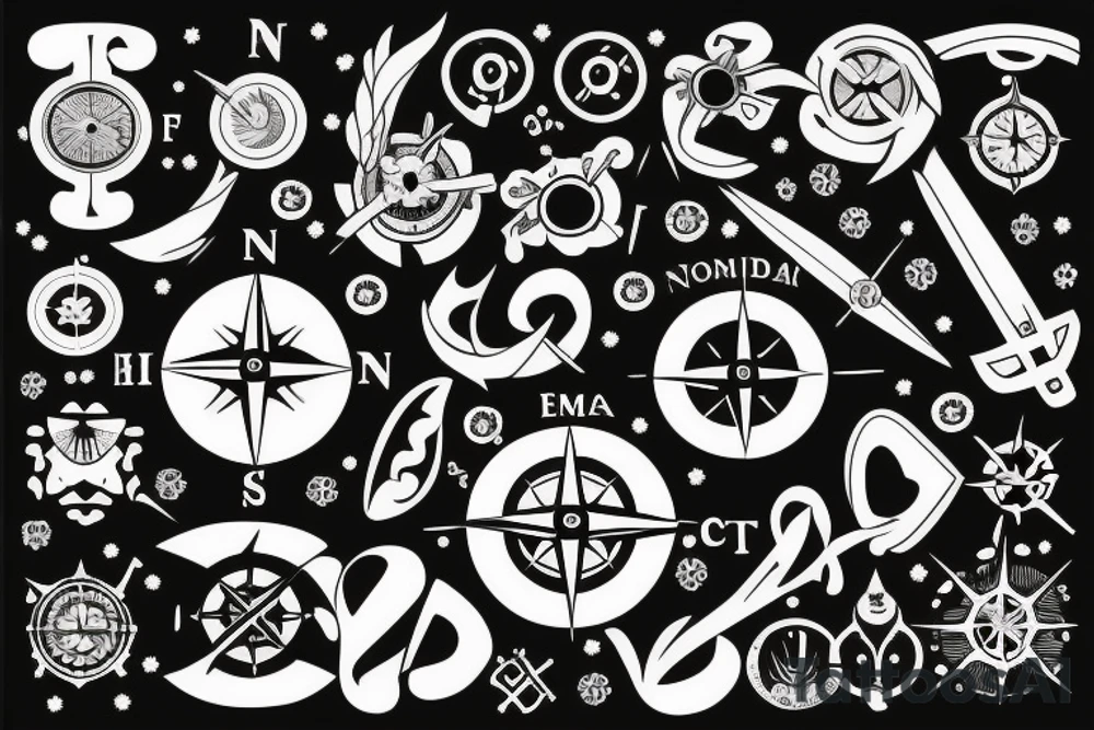 nordic compass glob tattoo idea