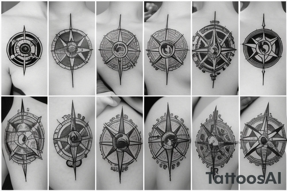 compass globe tattoo idea