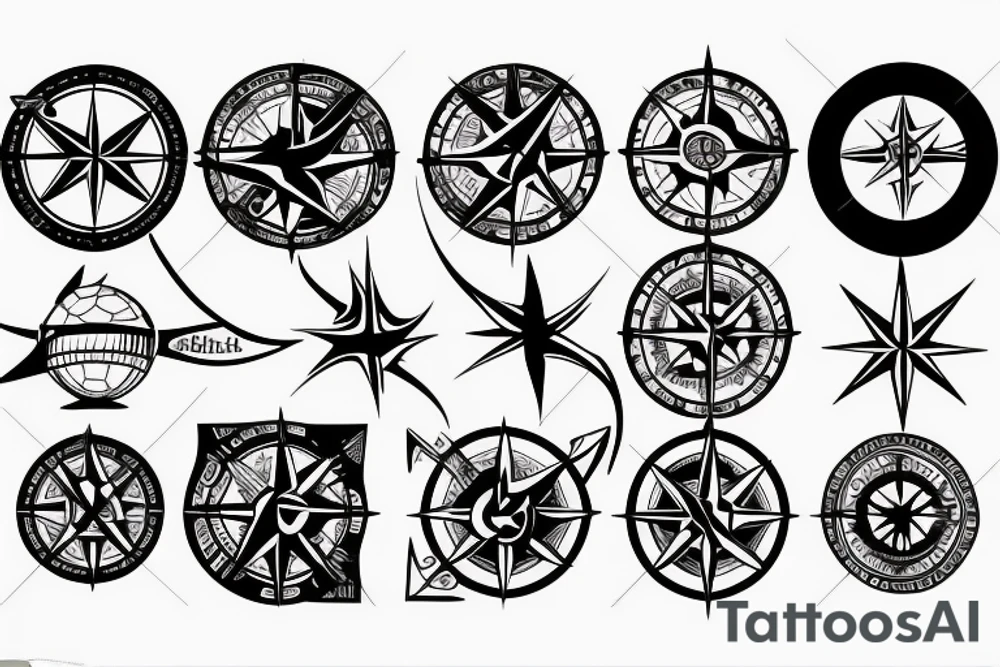 compass and globe tattoo idea