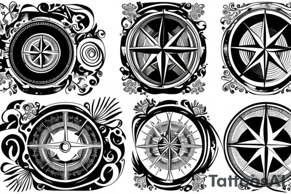 compass and globe tattoo idea