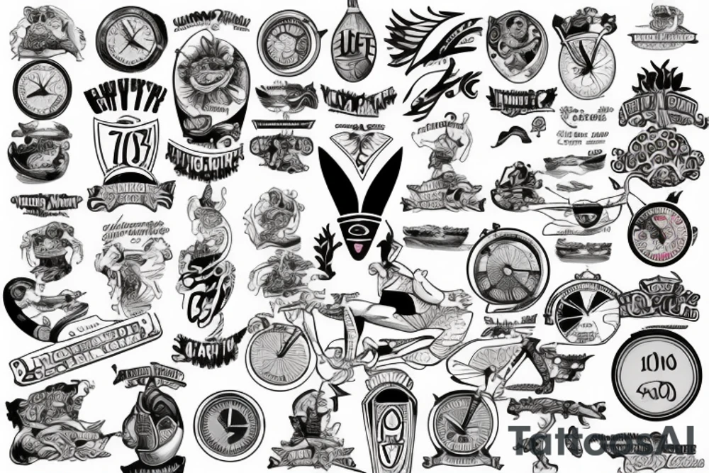 design me a tattoo that shows the triathlon events tattoo idea