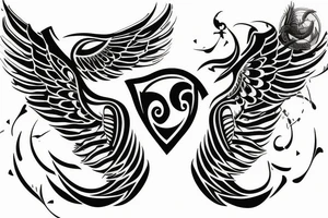 Forearm tattoo with spreader wings and a center crest tattoo idea