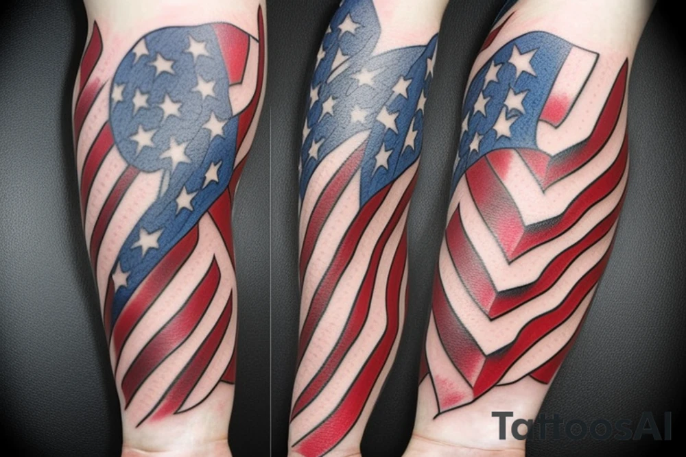 bald eagle wings with center crest depicting the US flag tattoo idea