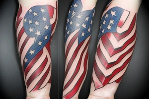 bald eagle wings with center crest depicting the US flag tattoo idea