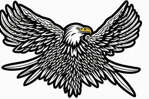 bald eagle wings with center crest depicting the US flag tattoo idea