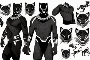 Michael B Jordan wearing a black panther costume tattoo idea