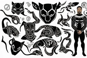 Michael B Jordan wearing a black panther costume tattoo idea
