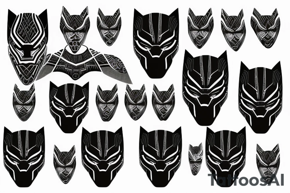 Black panther costume with African imprints tattoo idea