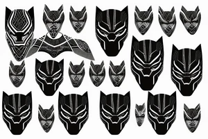 Black panther costume with African imprints tattoo idea