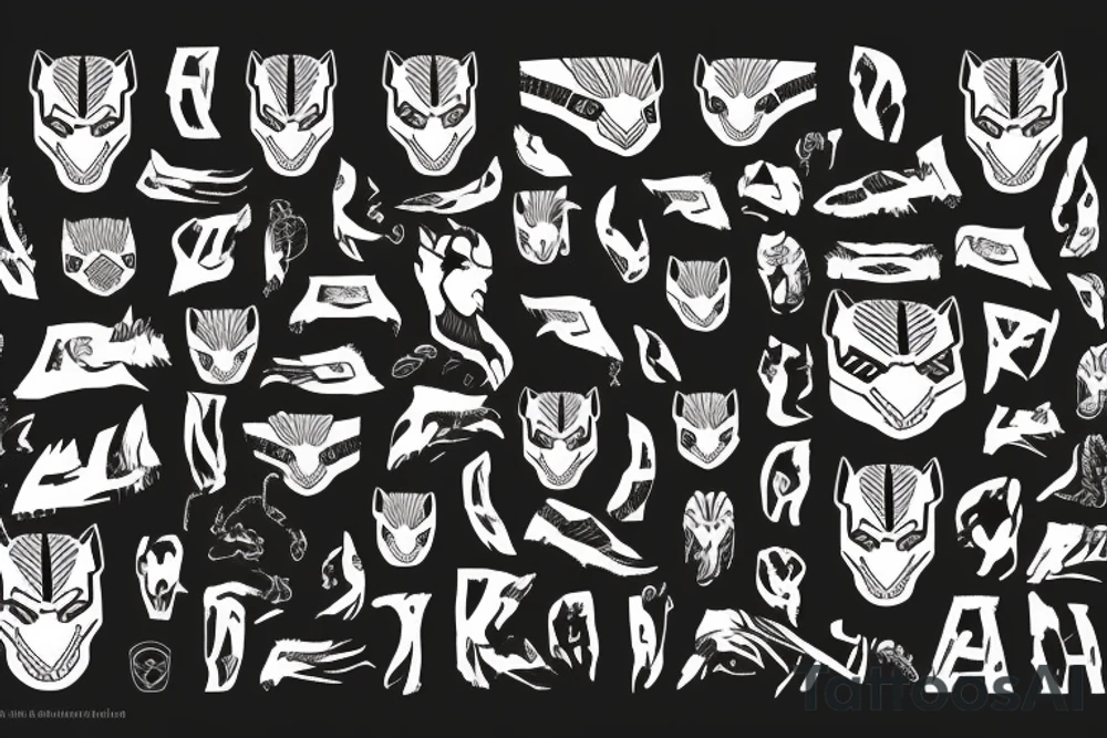 Black panther outfit with African imprints tattoo idea