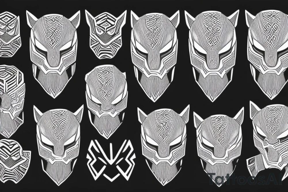 Black panther outfit with the continent of African imprinted tattoo idea