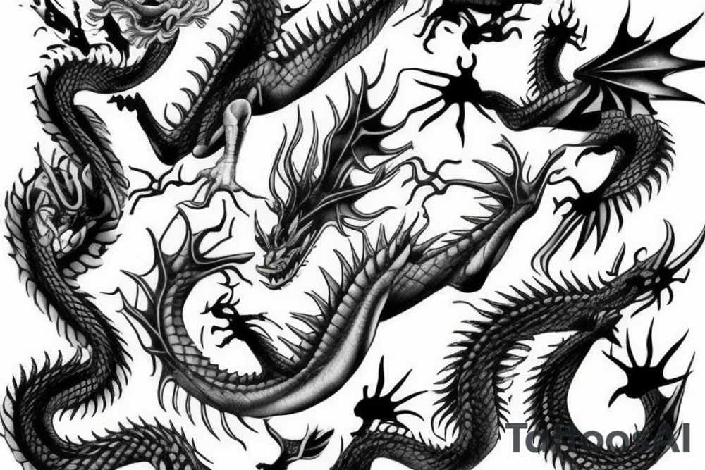 flying dragon tattoo idea