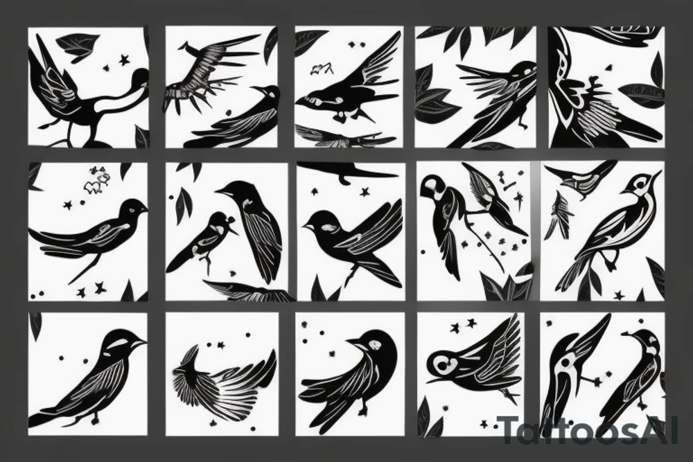 Birds flying tattoo idea