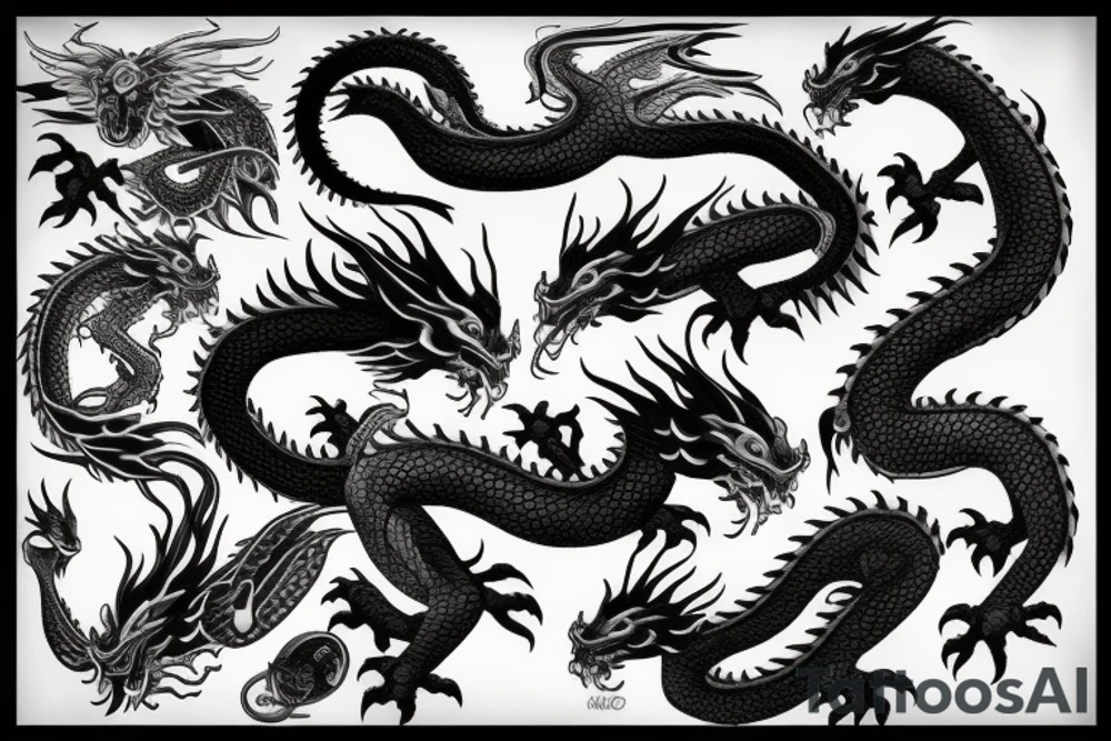 flying dragon tattoo idea