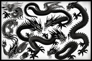 flying dragon tattoo idea