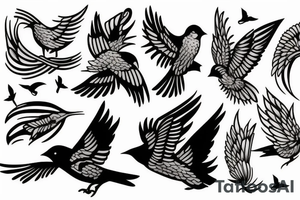 Birds flying tattoo idea