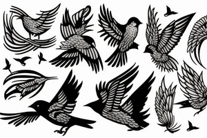 Birds flying tattoo idea